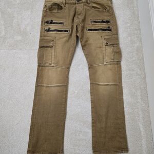 Cult Of Individuality Greaser Cargo Jeans Men's 38 X 34 Brown